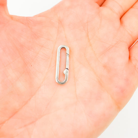 20MM Oxidized Sterling Silver Oval Clasp