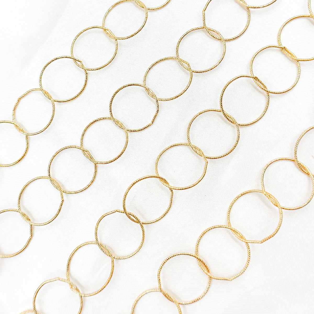 14K Gold Filled Twisted Round Link Chain
