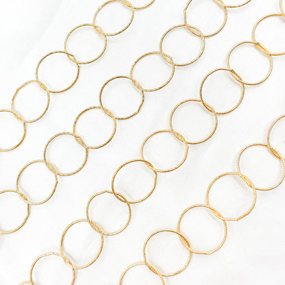 14K Gold Filled Twisted Round Link Chain
