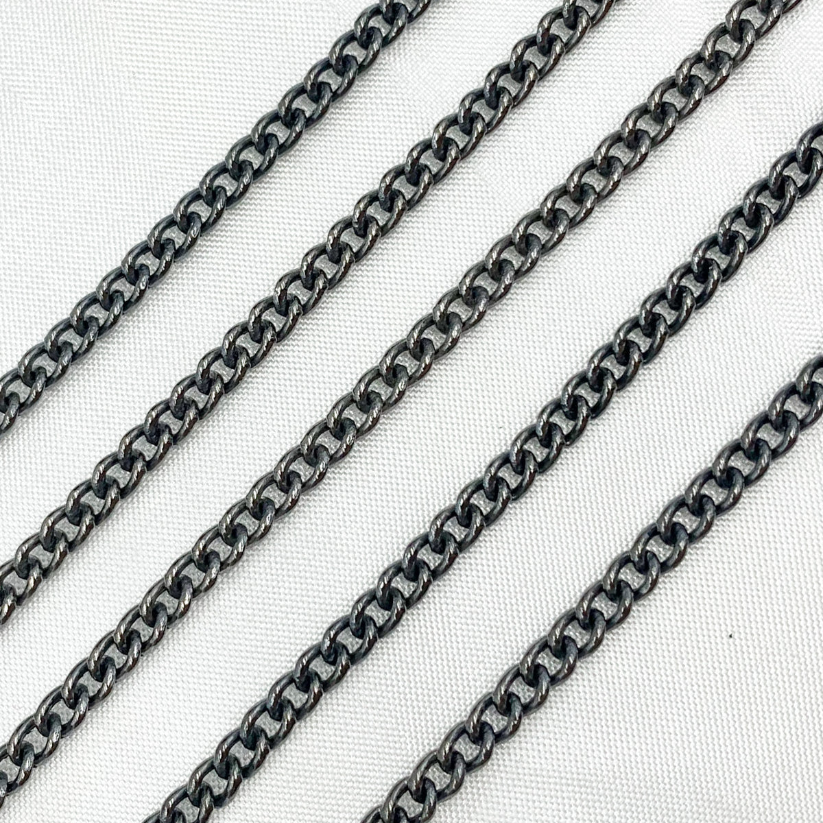 Oxidized Sterling Silver Curb Chain