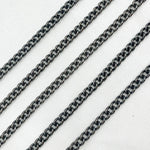 Load image into Gallery viewer, Oxidized 925 Sterling Silver Curb Chain. Y1OX
