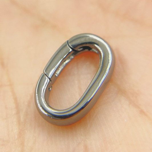 14MM Black Rhodium Sterling Silver Oval Clasp