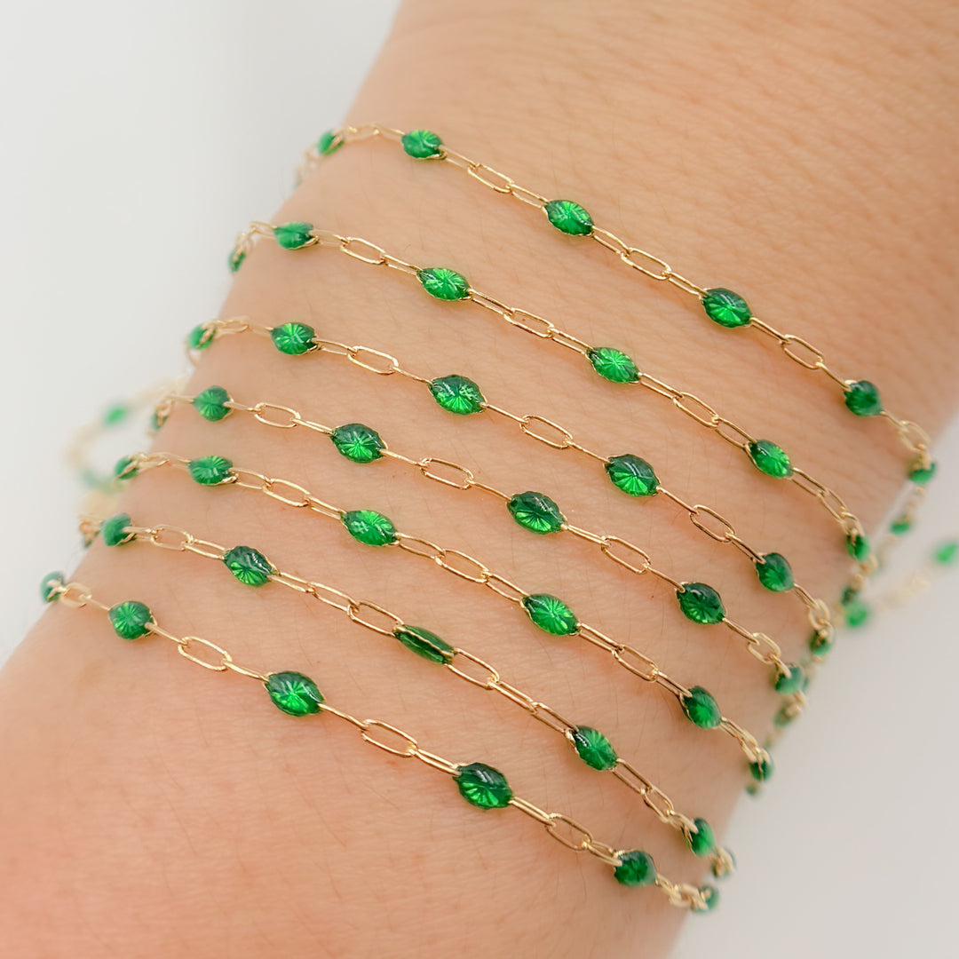 14k Gold Filled Enamel Satellite Chains