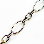 Load image into Gallery viewer, Oxidized Sterling Silver Hammered Long &amp; Short Link Chain