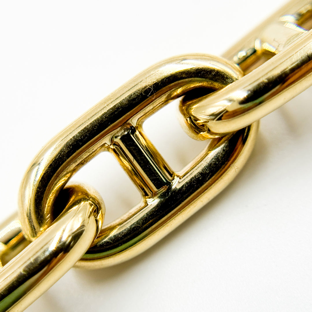 TRE006. 14K Yellow Gold Hollow Marina Chain – Bold, Thick Links