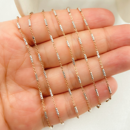 Rose Gold Plated Sterling Silver Satellite Diamond Cut Tube Chain