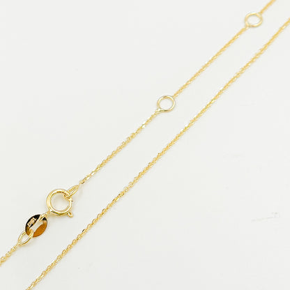 025R01T5J08018K. 18K Yellow Solid Gold Cable Chain with Extender