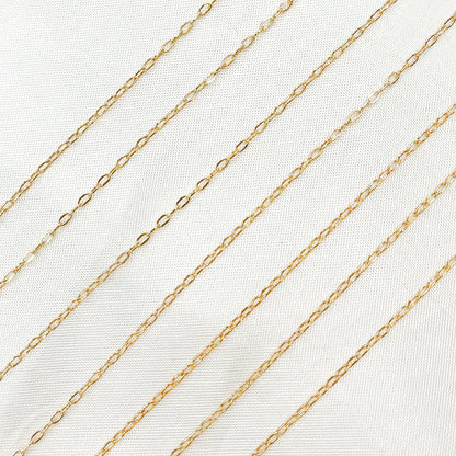 14K Gold Filled Flat Paperclip Chain
