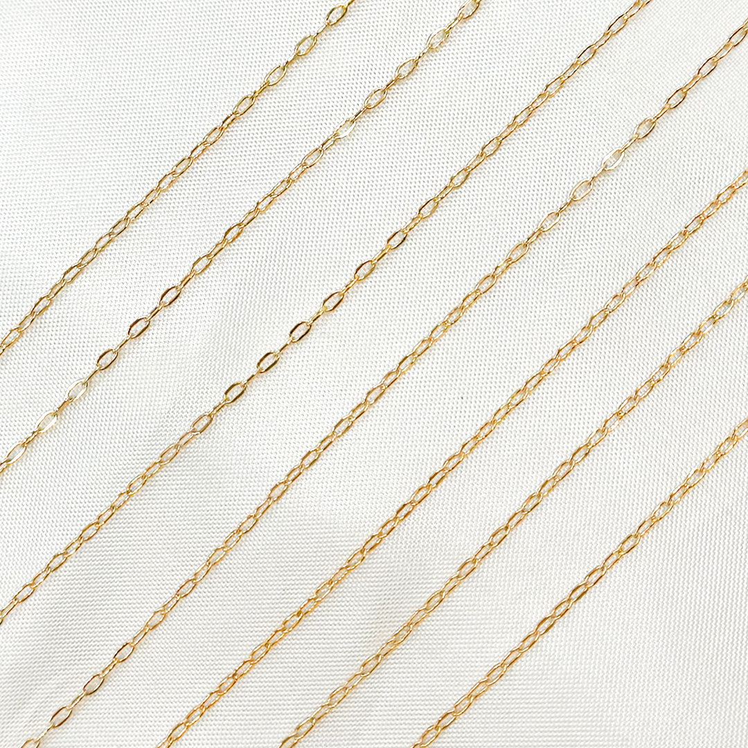 1218DF. 14K Gold Filled Flat Paperclip Chain