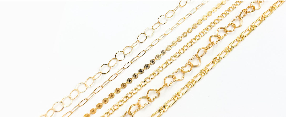 Gold filled chains by the foot