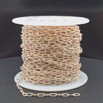 Load and play video in Gallery viewer, XM3106PZXETT. 14k Gold Filled Smooth and Silver Textured Paperclip Link Chain