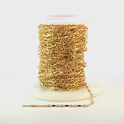568GF. 14K Gold Filled Dapped Bar Chain