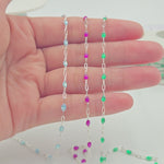 Load and play video in Gallery viewer, V250ENSS. Sterling Silver Enamel Satellite Chains