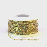 Load and play video in Gallery viewer, V250-OP3GF. Gold Filled Green Shade Color Opal Enamel Cable Chain