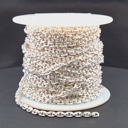 Z91SS. Sterling Silver Diamond Cut Oval Link Chain