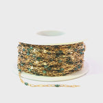 Load and play video in Gallery viewer, V295OGGF. 14K Gold Filled Olive Green Color Enamel with Paperclip and Diamond Cut Marina Links