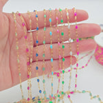Load and play video in Gallery viewer, V250ENGF. 14k Gold Filled Enamel Satellite Chains