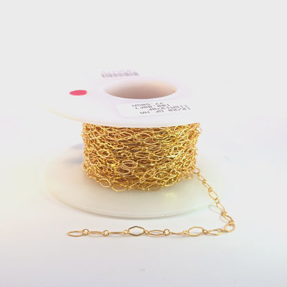 1370FGF. 14K Yellow Gold Filled Flat Diamond and Round Link Chain