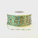 Load and play video in Gallery viewer, V250-TURGF. 14k Gold Filled Turquoise Color Enamel Satellite Cable Chain