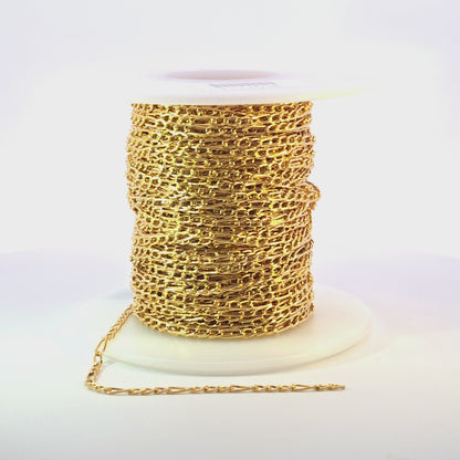 2431CHRGF. 14K Yellow Gold Filled Figaro Style Chain.