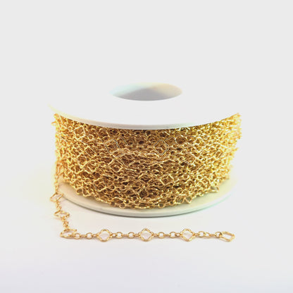V251GF. Gold Filled Clover Link Chain