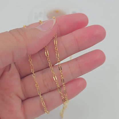 1175-1125GF. 14K Gold-Filled Flat Marina and Cable Links Chain