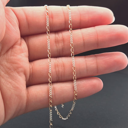 1653CTT.  Gold Filled and Sterling Silver Long and Short Link Chain