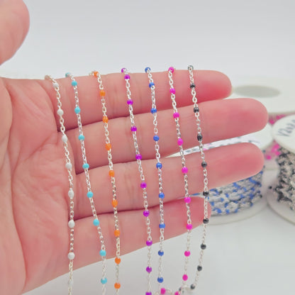 V203ENSS. Sterling Silver Enamel Chains