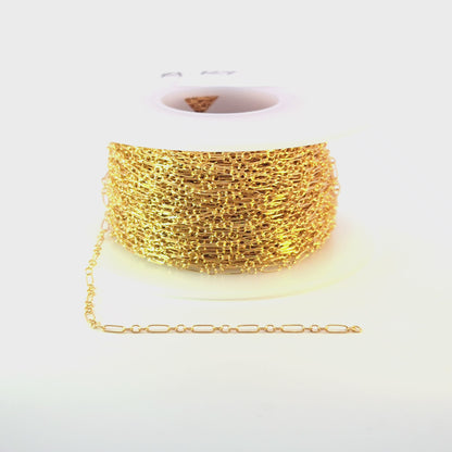143GF. 14k Gold Filled  Oval & 3 Round Link Chain.