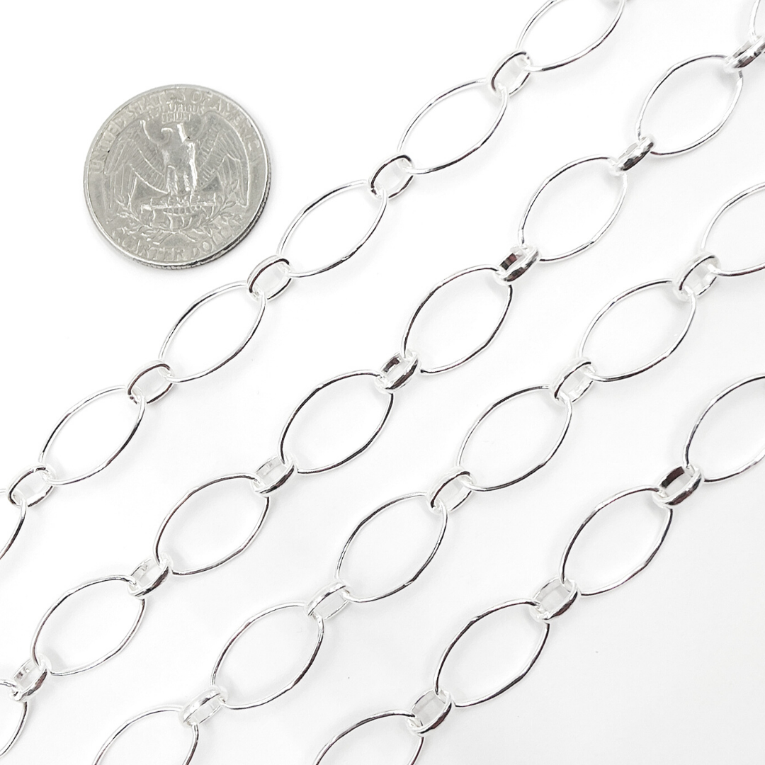 925 Sterling Silver Oval Link Chain. V153SS