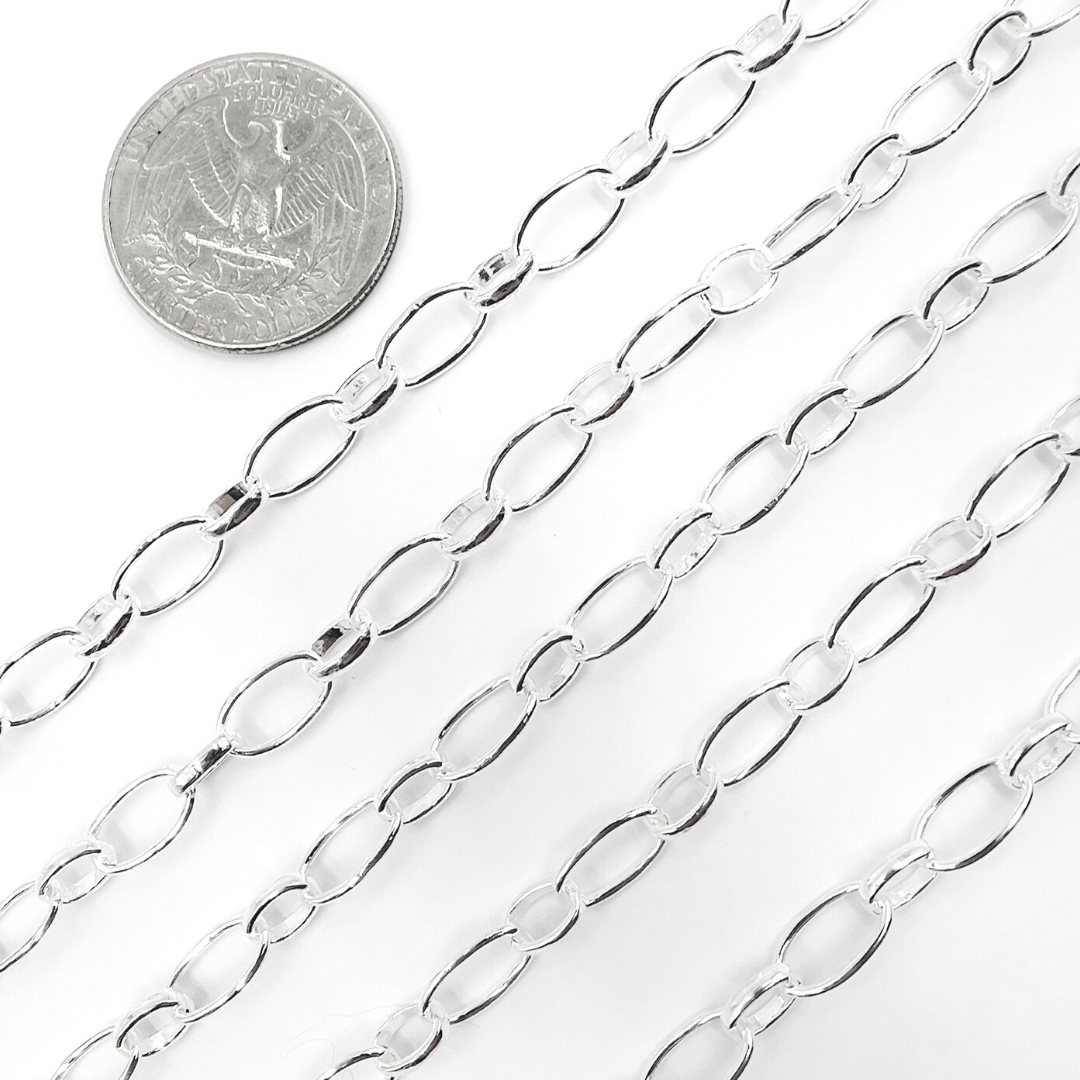 925 Sterling Silver Oval Link Chain. V154SS