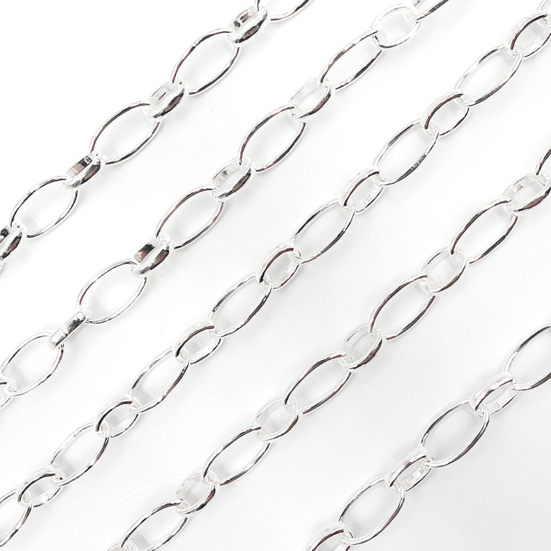 925 Sterling Silver Oval Link Chain. V154SS