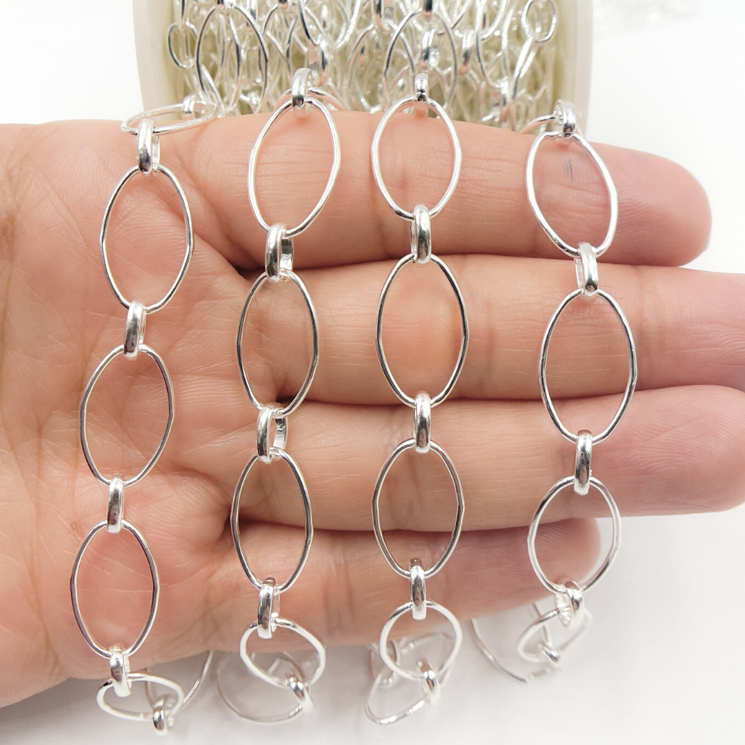 925 Sterling Silver Oval Link Chain. V153SS