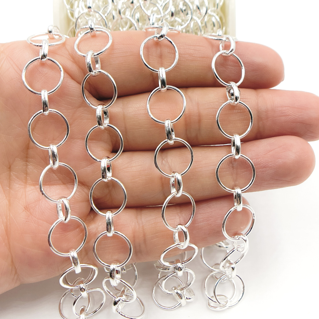 925 Sterling Silver Circle Chain. V156SS