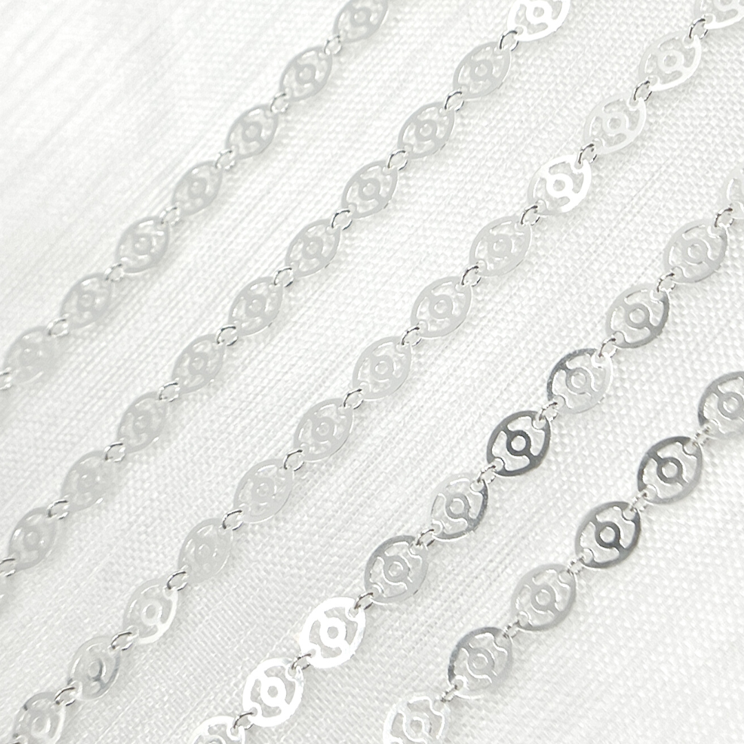 925 Sterling Silver Oval Pattern Chain
