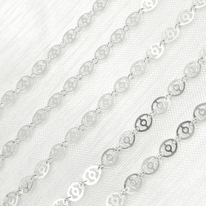 925 Sterling Silver Oval Pattern Chain