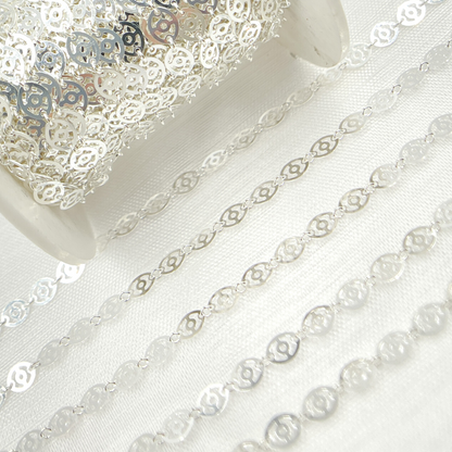 925 Sterling Silver Oval Pattern Chain