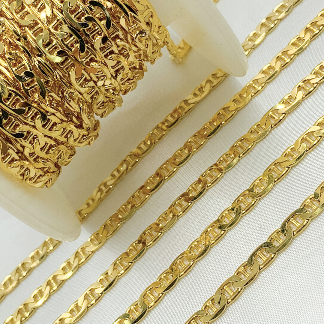 Gold Plated 925 Sterling Silver Marina Chain. Y77GP