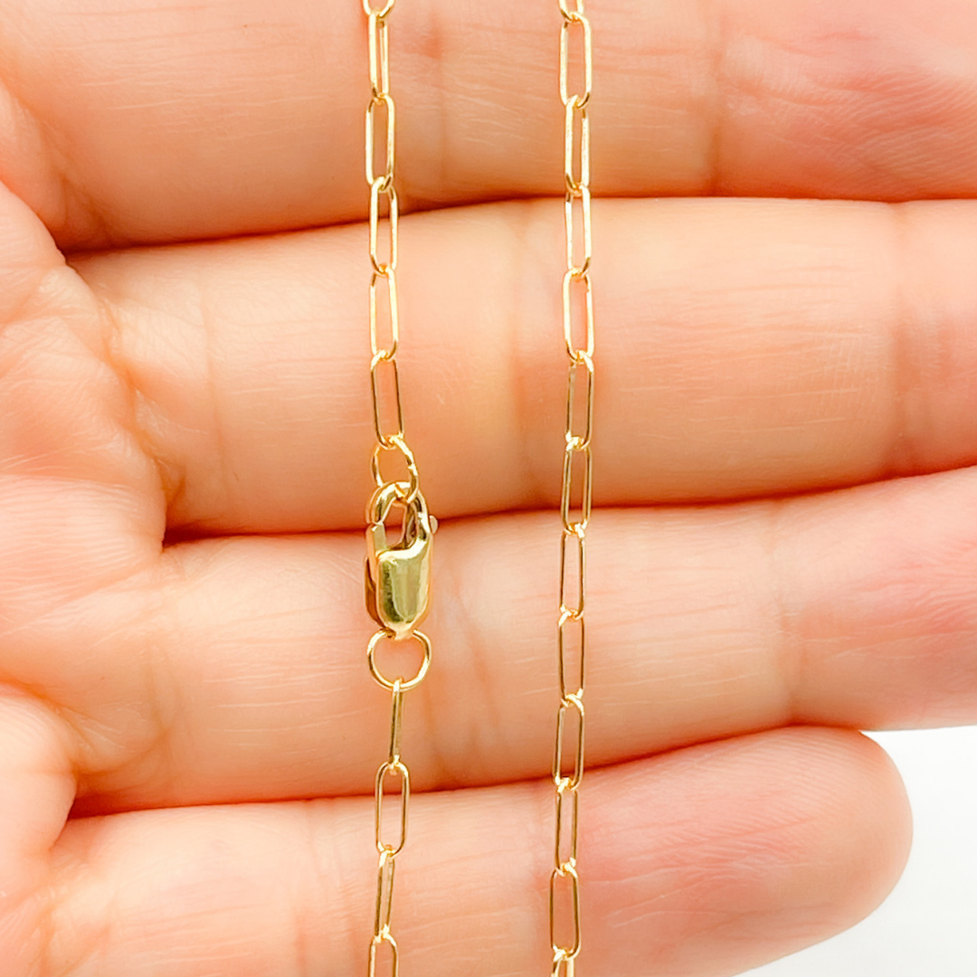14k Gold Filled Finished Paperclip Link Necklace. 1606Necklace