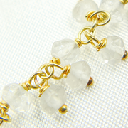 Crystal Cluster Dangle Gold Plated Wire Chain