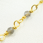 Load image into Gallery viewer, Coated Grey Moonstone Gold Plated Wire Chain. CMS62

