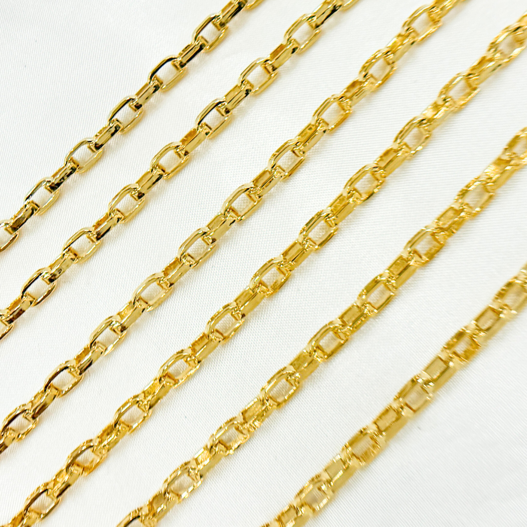 Gold Plated 925 Sterling Silver Flat Oval Chain. 642506GP
