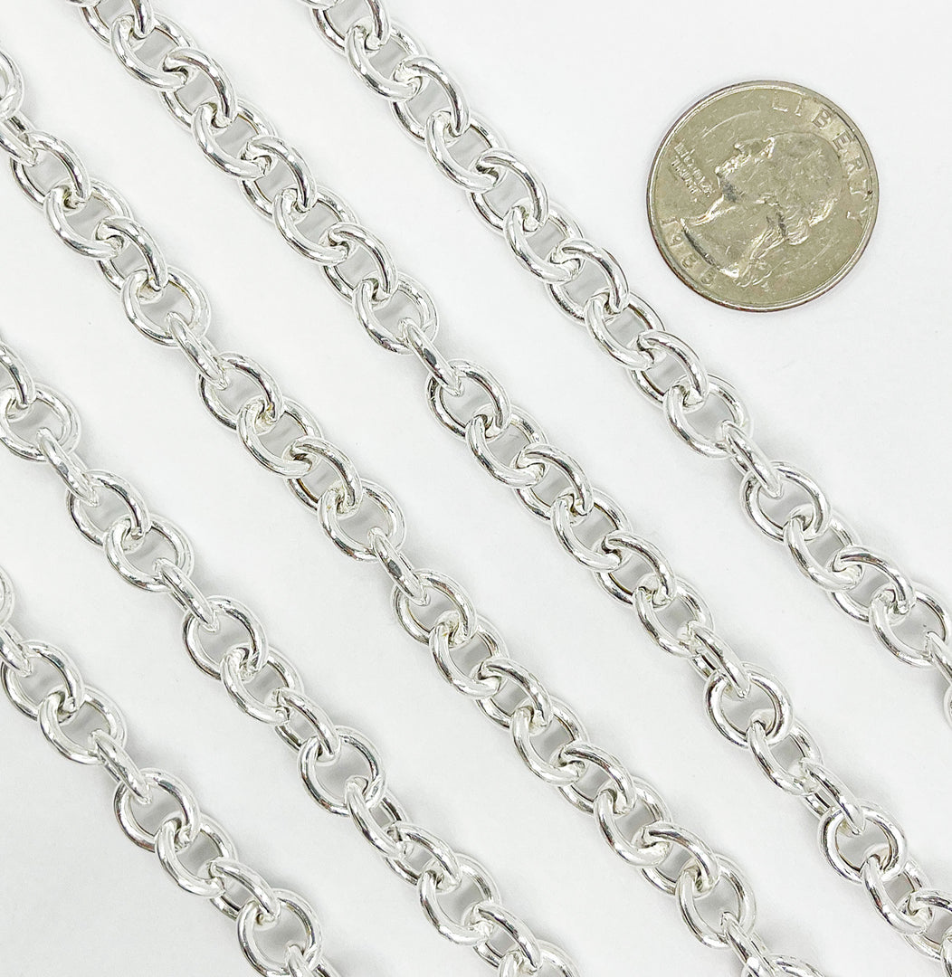 925 Sterling Silver Oval Link Chain. Y63SS