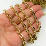 Load image into Gallery viewer, Gold Plated 925 Sterling Silver Hollow Oval Link Chain. V66GP
