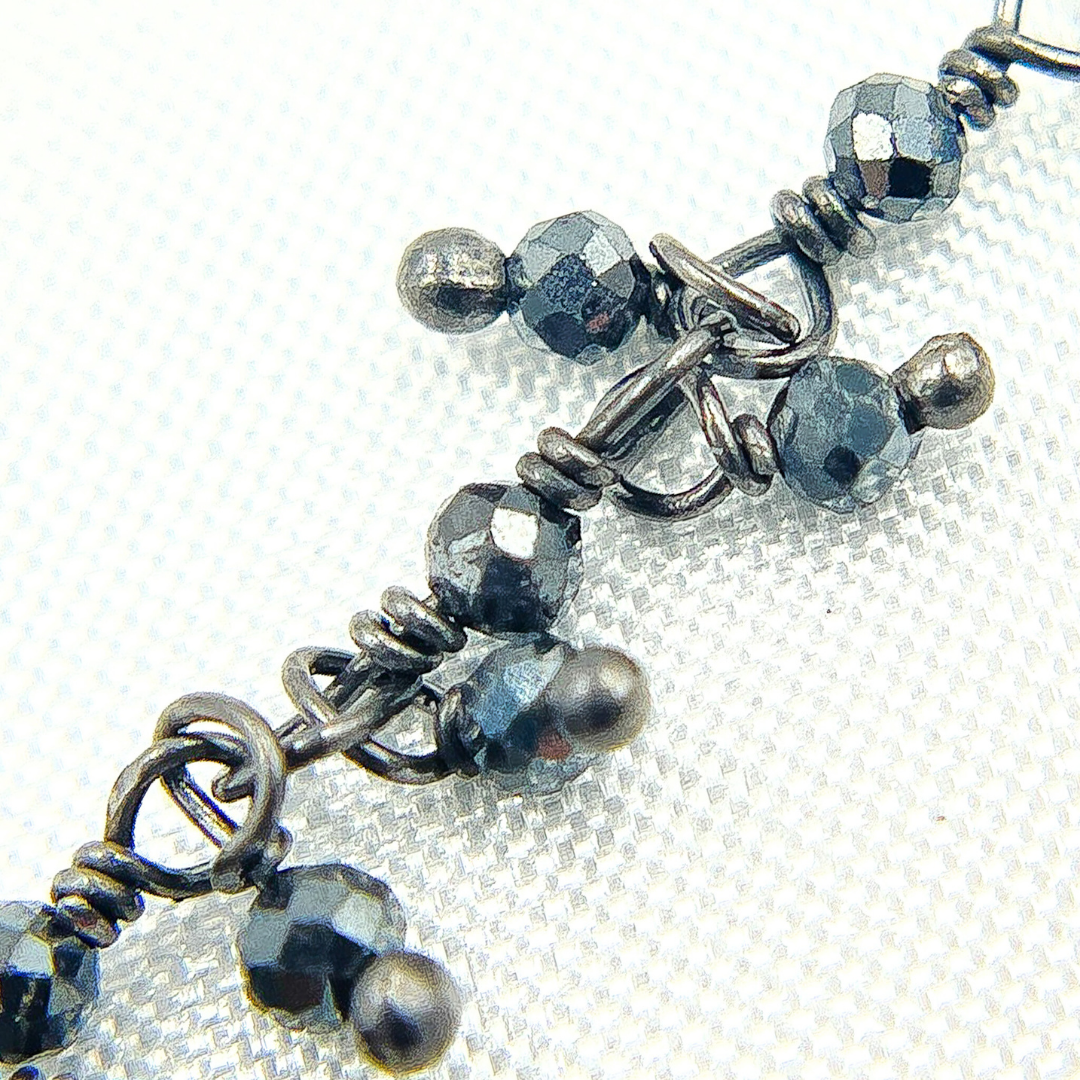 Hematite Cluster Dangle Oxidized Wire Chain. HEM4