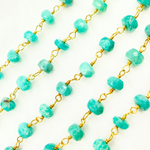 Load image into Gallery viewer, Amazonite Gold Plated Wire Chain. AMZ18
