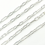 Load image into Gallery viewer, 925 Sterling Silver Diamond Cut &amp; 3 Smooth Links Paper Clip Chain. V143SS
