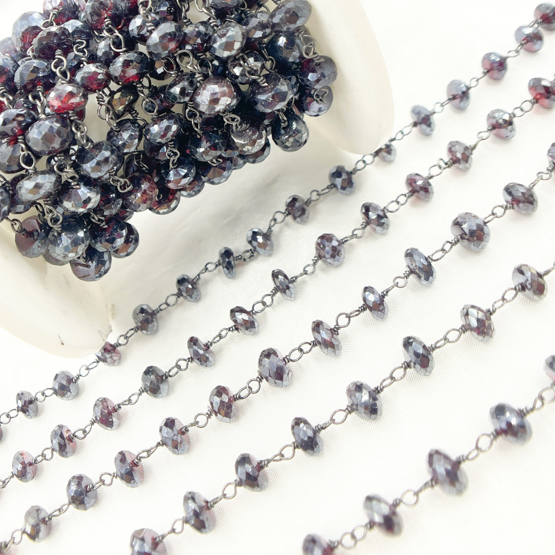 Coated Garnet Oxidized Wire Chain.