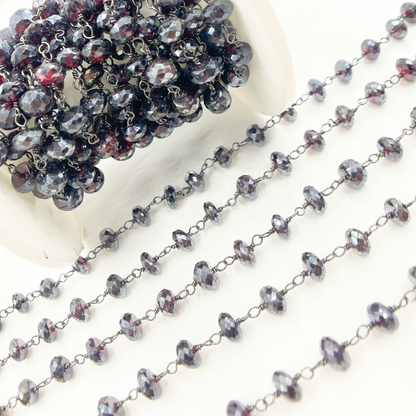 Coated Garnet Oxidized Wire Chain.