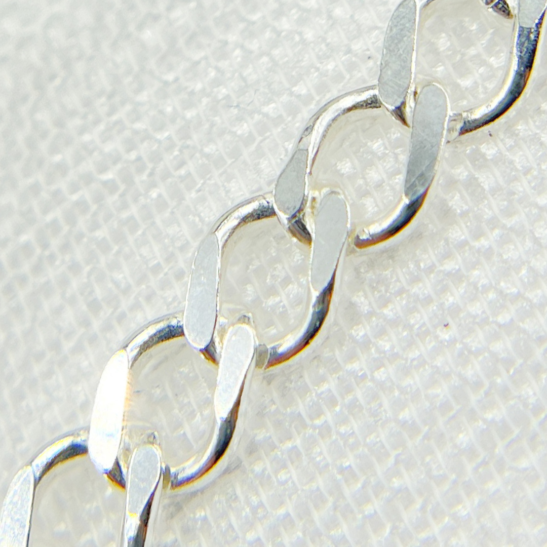 Z89SS. Sterling Silver Cuban Flat Curb Link Chain